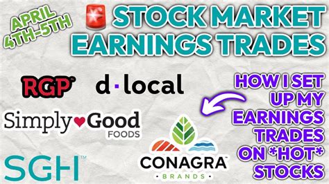 🚨 Stock Market Earnings Trades 🚨 Apr 4 5 Conagra Brands Cag