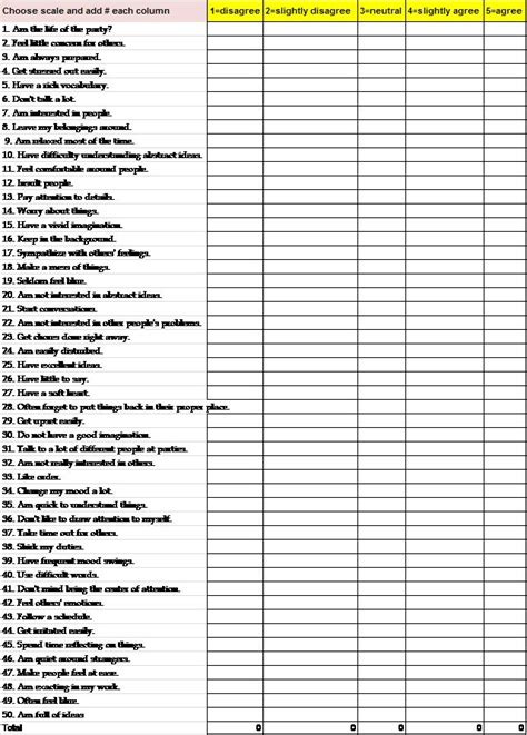 Free And Printable Personality Sample Questions With Answers Free