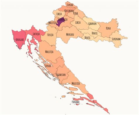 BDP Per Capita U Hrvatskim županijama U Usporedbi S Drugim Zemljama