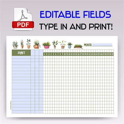 Plant Growth Chart Template