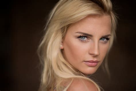 Blonde Cedric Grisel Looking At Viewer Portrait Women Simple