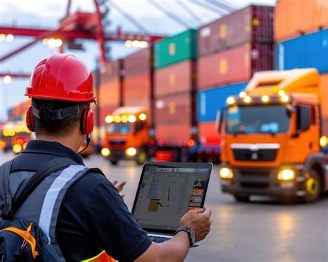 Premium Photo Logistics Coordinator Monitoring Realtime Shipment