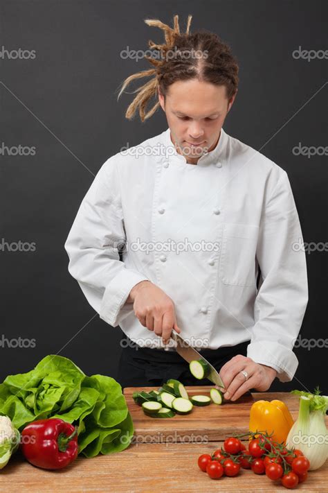 Chef With Dreadlocks Chopping Stock Photo Sumners