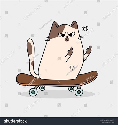 Vector Cute Cat Showing Fuck You Stock Vector Royalty Free 2266304045 Shutterstock