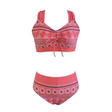 Pimelu Bathing Suit Womens Swimsuits Two Piece Swimsuits For Women Bikini Sets Vintage Ethnic