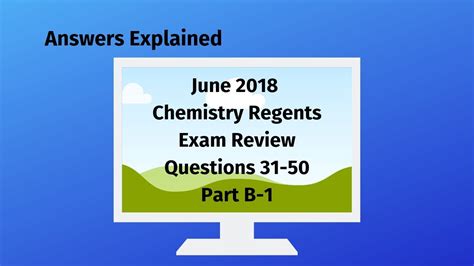 June Chemistry Regents Part B Answers Explained Youtube