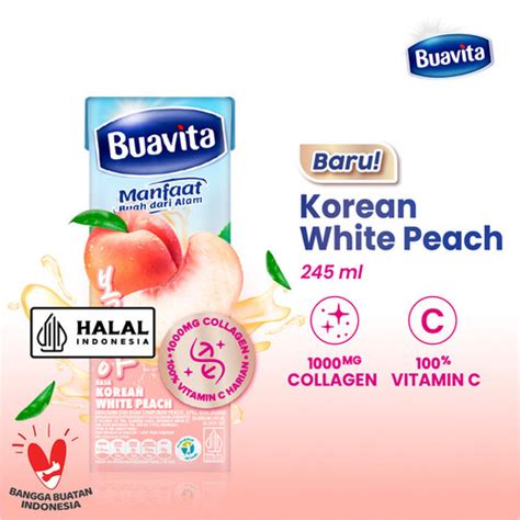 Promo Buavita Jus Buah Korean White Peach Minuman Kolagen Kaya Vitamin