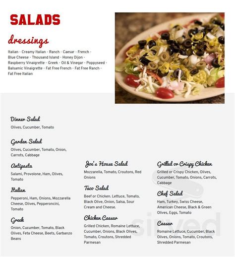 Joes Pizza And Pasta Bar Menu At Alexander Kitchen Blog
