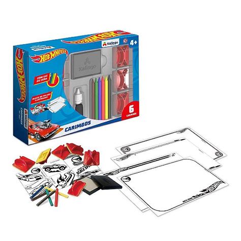 Carimbo Almofada Desenho Hot Wheels Giz De Cera Colorir I Love Novidades