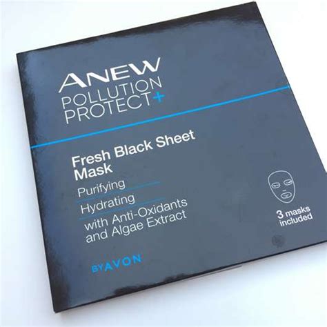 Test - Maske - AVON ANEW Pollution Protect+ Fresh Black Sheet Mask ...