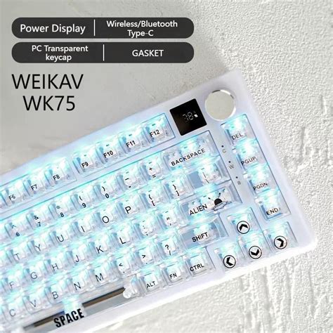 Weikav Wk Transparent Mechanical Keyboard Gasket Wireless Bluetooth Rgb Hot Swap Keyboard