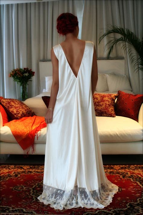 Bridal Nightgown Satin Wedding Lingerie Champagne French Lace Etsy