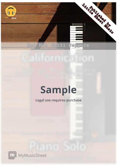 Red Hot Chili Peppers Californication Sheet Music By Genti Guxholli