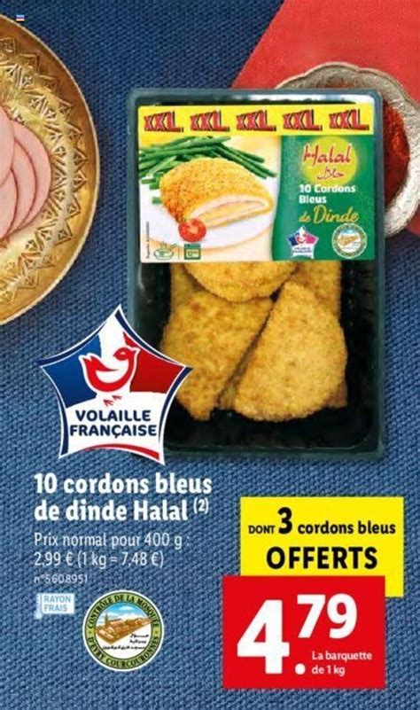 Promo 10 Cordons Bleus De Dinde Halal Chez Lidl