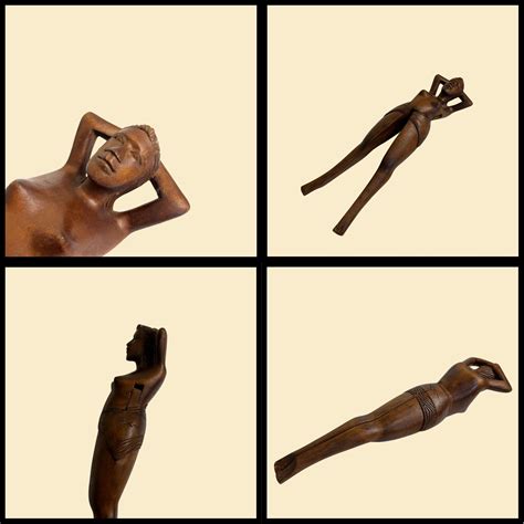 S Folk Art Nude Woman Nut Cracker Vintage Folk Art Woman Sculpture Etsy
