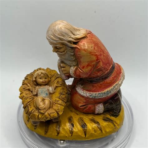 Santa Kneeling to the Baby Jesus - Etsy