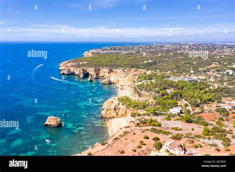 Portugal Algarve Beach Praia Da Marinha Sea Ocean Drone Aerial Aerial