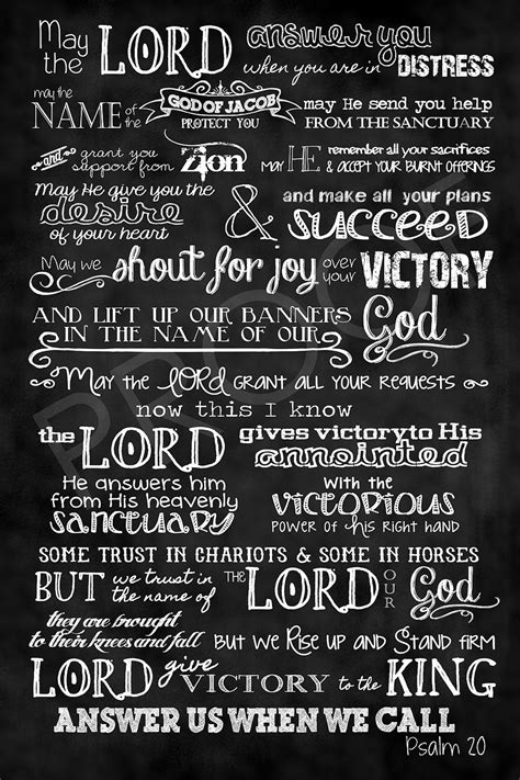 Scripture Art Psalm 20 Chalkboard Style Etsy