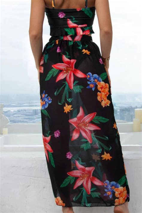 Floral Twist Front Bikini With Coverup Swimsuit Pcs Angel Croshet