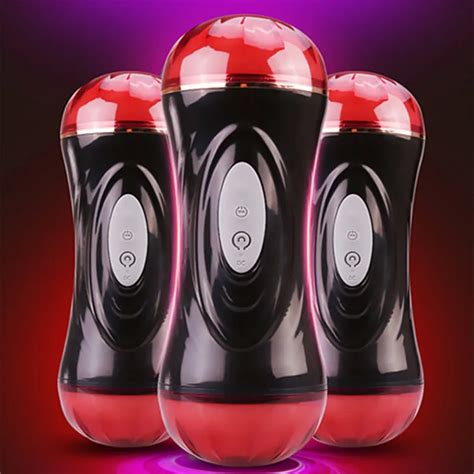 Hot Dual Hole Automatic Sucking Male Masturbation Cup Simulation Vagina