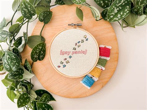 Gay Panic Embroidery Heartstopper Series Inspired Hand Embroidery Hoop Art Netflix Fans LGBTQIA