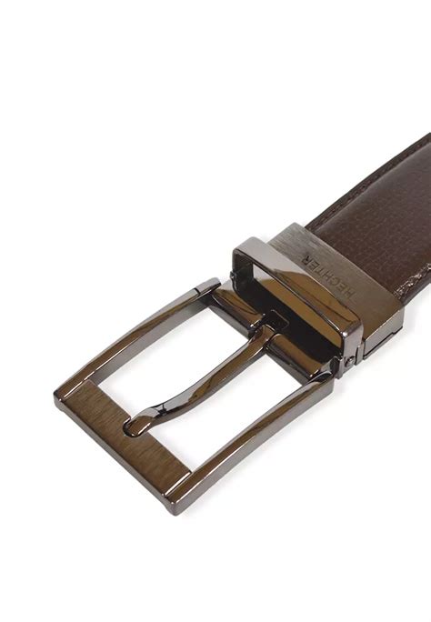 Buy Daniel Hechter Dark Brown Genuine Split Leather Reversible Belt