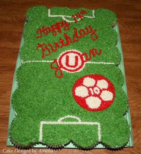 Soccer Field Cupcake Cake