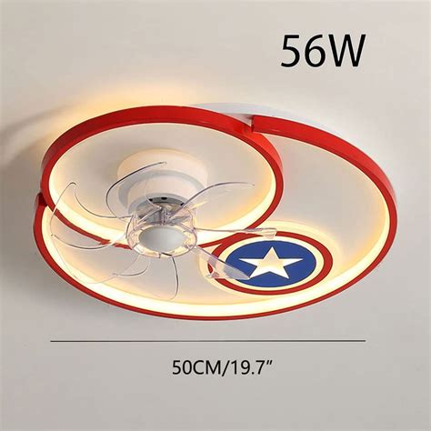 Dimmable LED Ceiling Fan with Lights 3 Gear Wind Red Ceiling Fans – Pensber