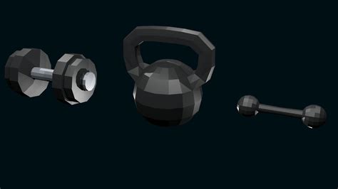 D Model Low Poly Dumbbells Vr Ar Low Poly Cgtrader