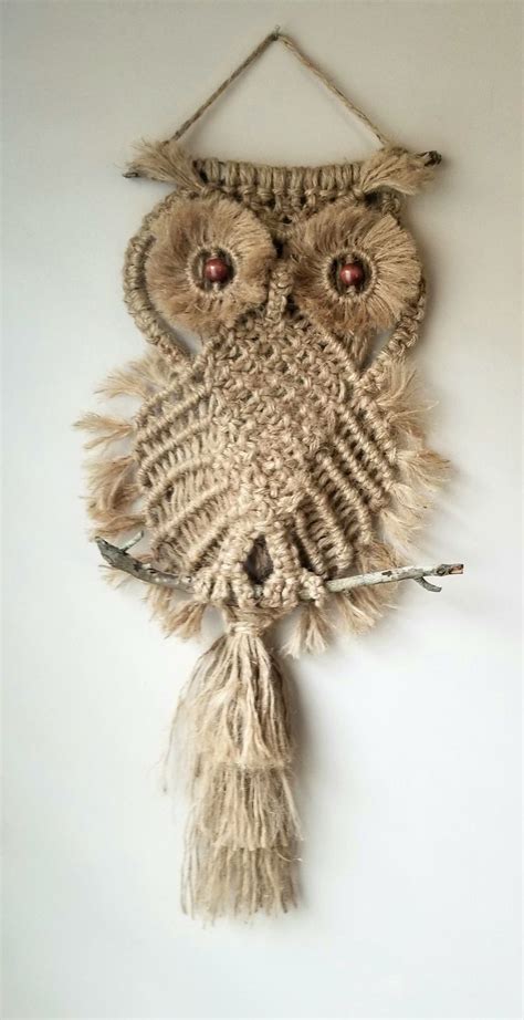 Large Owl Macrame Wall Hanging Macrame Plant Hanger Patterns Macrame