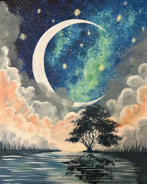 Under The Moonlight Pinots Palette Painting