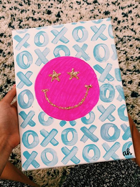 Preppy Canvas Art Pink Canvas Art Mini Canvas Art Canvas Painting