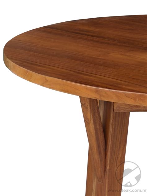 Teak Wood Round Dining Table Model MRDT 259 Ø 120 x 78 cm Ø 90 x