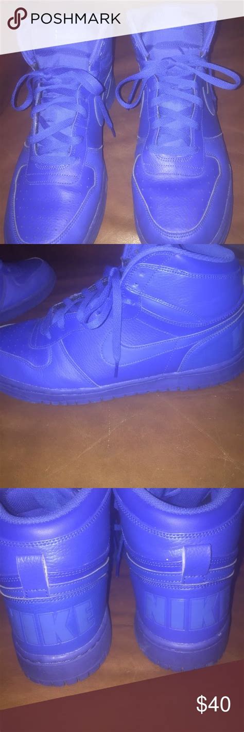All Blue Nike High Tops Worn A Few Times Nike High Tops Blue Nike