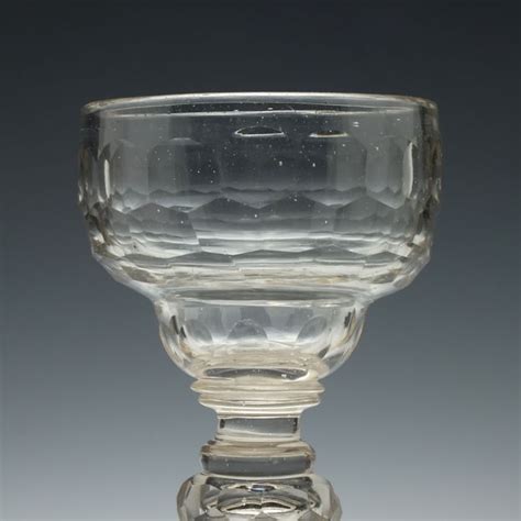 Bohemian 18th Century Facet Cut Glass Wine Goblet C1730 Drinking Glasses Exhibit Antiques