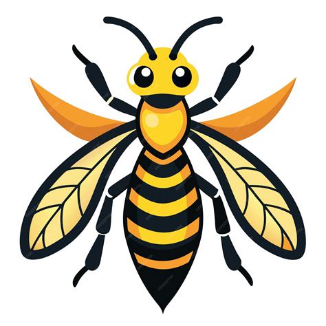 Premium Vector | Common Wasp bee sleeps kawaii