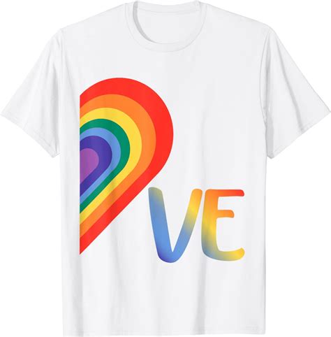 Cute Half Heart Love Lgbtq Pride Lesbian Gay Couple Matching T Shirt Walmart