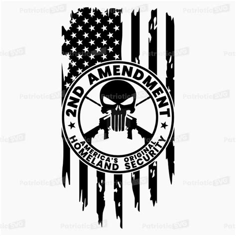 Distressed 2nd Amendment Punisher Flag Patriotic Svg
