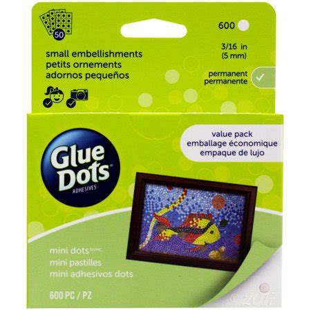 Glue Dots Mini Dots Adhesive Value Pack Sheets, 3/16 Inch, Clear, Pack ...