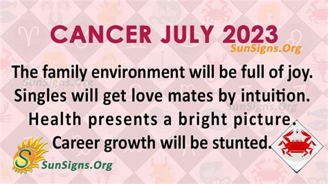 Cancer July 2023 Monthly Horoscope Predictions - SunSigns.Org