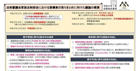 資料【ポンチ絵】法制審議会家族法制部会における要綱案の取りまとめに向けた議論の概要（法務省民事局）｜ありしん共同親権反対です