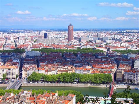 Looking At The City Of Lyon France Image Free Stock Photo Public