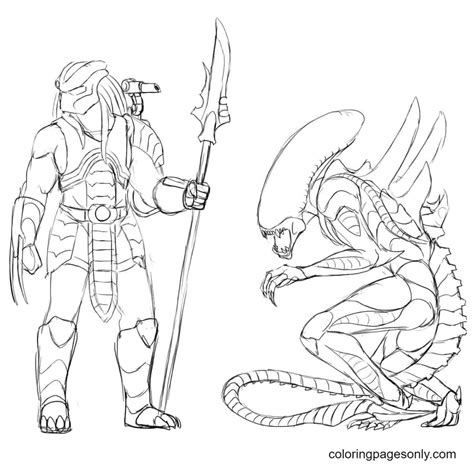 Alien Vs Predator 2 Coloring Page Coloring Pages