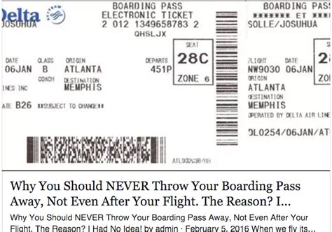 Is Discarding Your Boarding Pass Dangerous