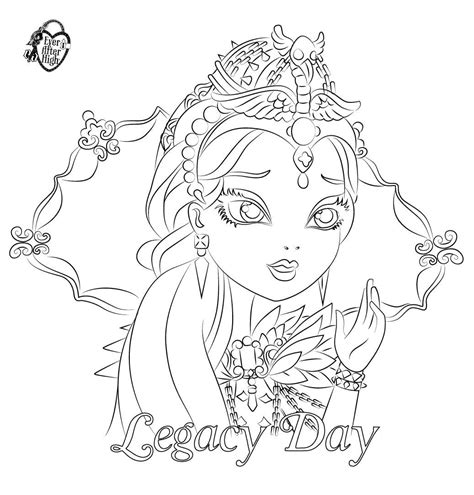 Raven Queen Ever After High Coloring Pages Dragon Games Raven Queen