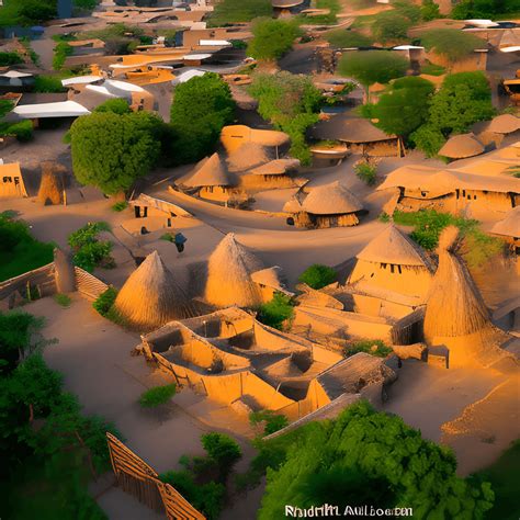 Aerial View of African Village · Creative Fabrica