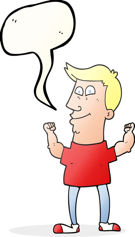 freehand drawn speech bubble cartoon celebrating man  vector