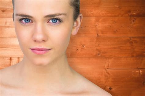 Premium Photo Serious Blonde Natural Beauty Against Overhead Of
