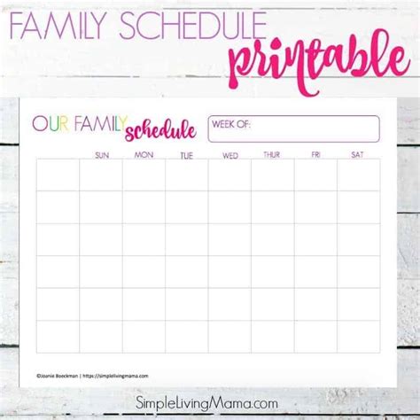 Printable calendar schedule