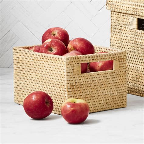 Hold Everything Rattan Lidded Baskets Williams Sonoma